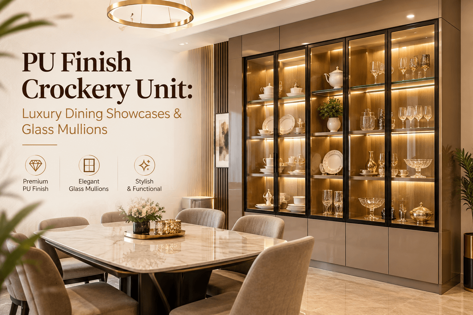 PU finish crockery unit